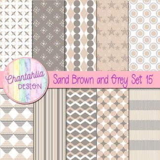 Free sand brown and grey digital papers set 15