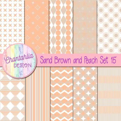 Free sand brown and peach digital papers set 15