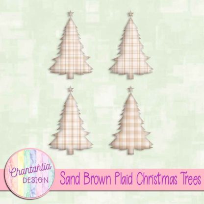 Free sand brown plaid christmas trees