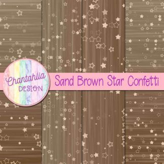 Free sand brown star confetti digital papers