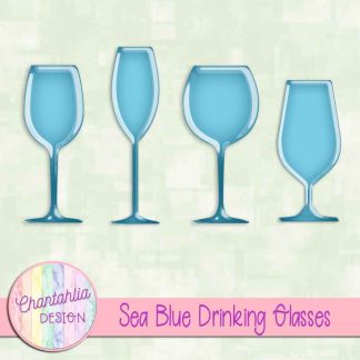 Free sea blue drinking glasses