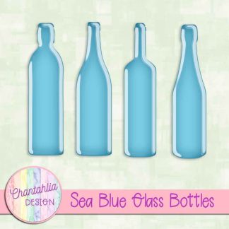 Free sea blue glass bottles