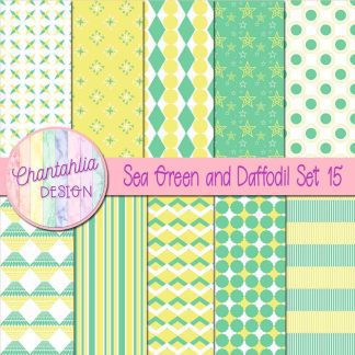 Free sea green and daffodil digital papers set 15