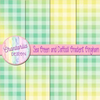 Free sea green and daffodil gradient gingham digital papers