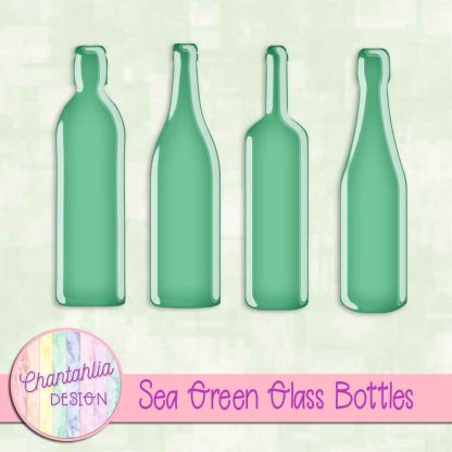 Free sea green glass bottles