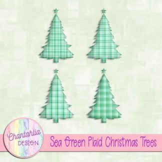 Free sea green plaid christmas trees