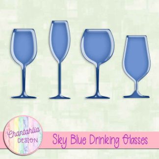 Free sky blue drinking glasses