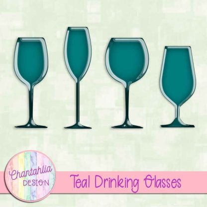 Free teal drinking glasses