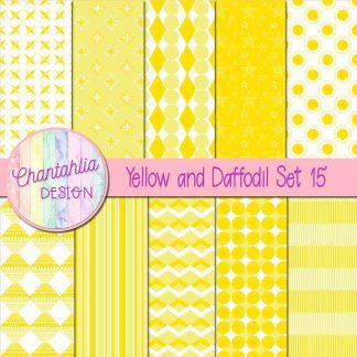 Free yellow and daffodil digital papers set 15