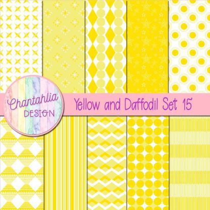 Free yellow and daffodil digital papers set 15