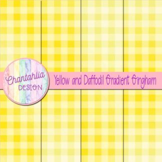 Free yellow and daffodil gradient gingham digital papers