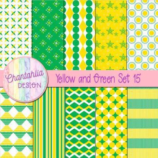 Free yellow and green digital papers set 15