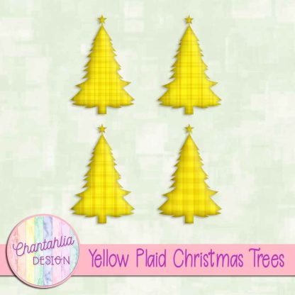 Free yellow plaid christmas trees