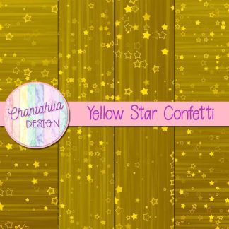 Free yellow star confetti digital papers