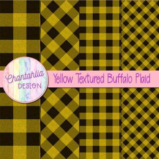 Free yellow textured buffalo plaid digital papers