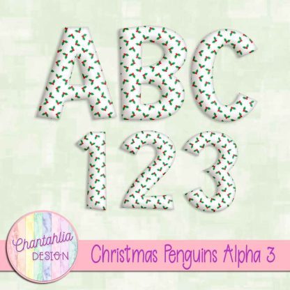 Free alpha in a Christmas Penguins theme.