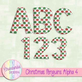 Free alpha in a Christmas Penguins theme.