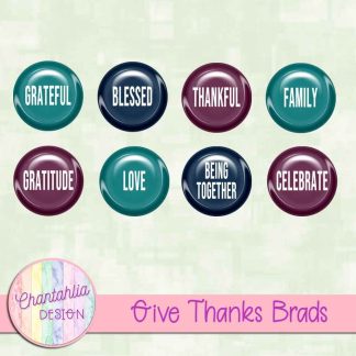 Free brads in a Give Thanks theme