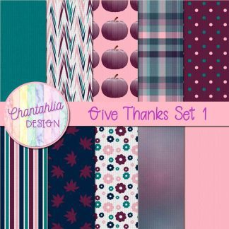 Free digital papers in a Give Thanks theme.