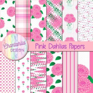 Free pink dahlias digital papers