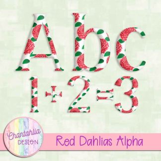Free alpha in a red Dahlias theme
