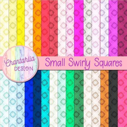 Free digital paper backgrounds featuring a small swirly squares design
