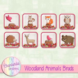 Free Woodland Animals Brads for Scrapbooking