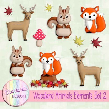 Free design elements in a Woodlands Animal theme