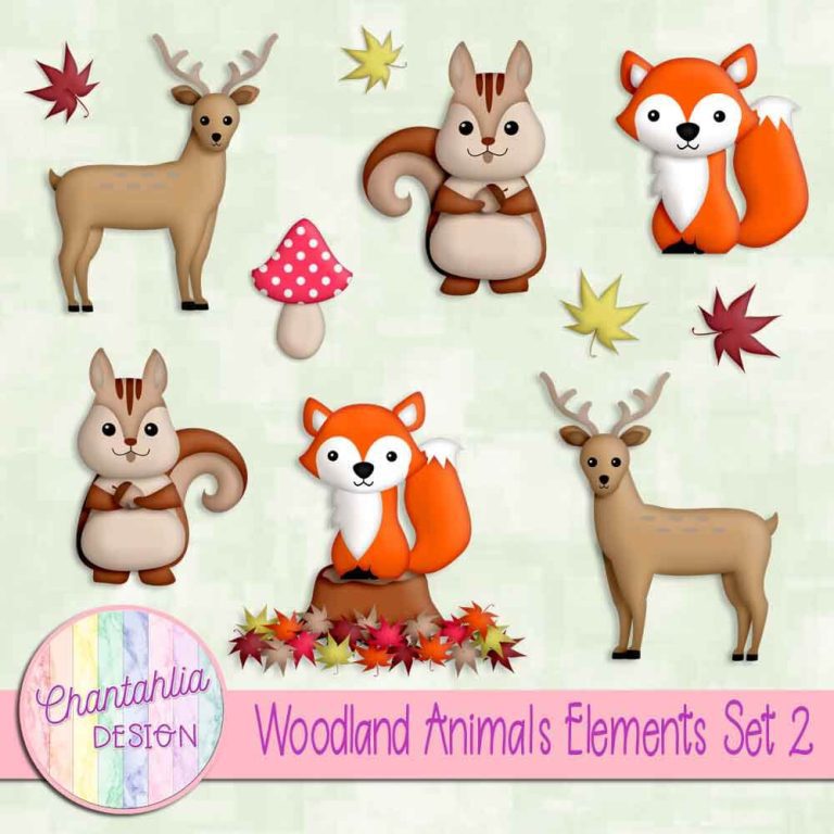 Free Woodland Animals Design Elements for Scrapbooking