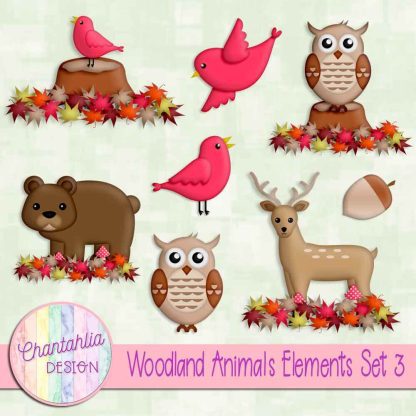 Free design elements in a Woodlands Animal theme