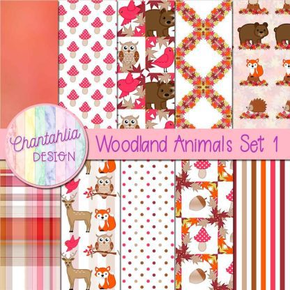 Free digital papers in a Woodlands Animal theme