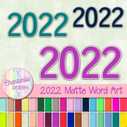free 2022 word art in a matte style