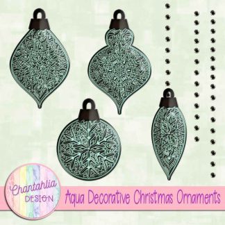 Free aqua decorative christmas ornaments