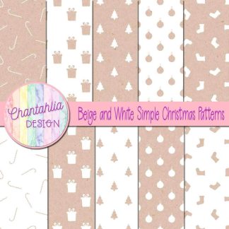 Free beige and white simple christmas patterns