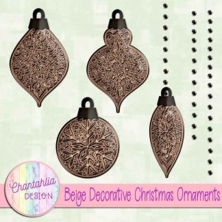 Free beige decorative christmas ornaments