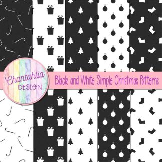 Free black and white simple christmas patterns