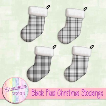 Free black plaid christmas stockings