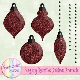Free burgundy decorative christmas ornaments