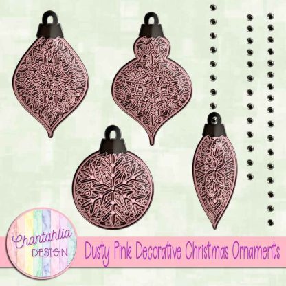 Free dusty pink decorative christmas ornaments