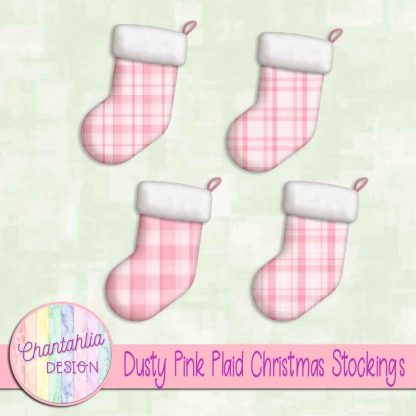 Free dusty pink plaid christmas stockings