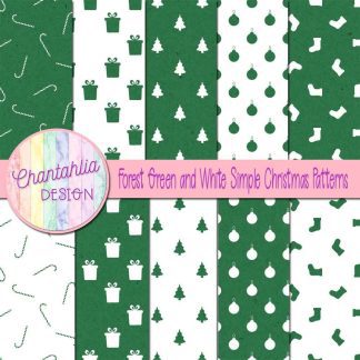 Free forest green and white simple christmas patterns