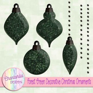 Free forest green decorative christmas ornaments