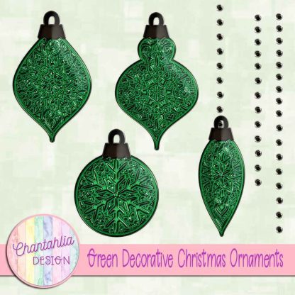 Free green decorative christmas ornaments