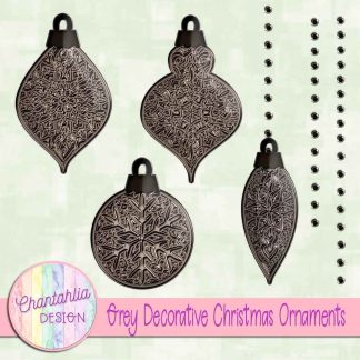 Free grey decorative christmas ornaments