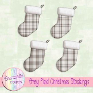 Free grey plaid christmas stockings