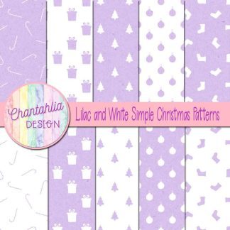 Free lilac and white simple christmas patterns