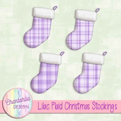 Free lilac plaid christmas stockings