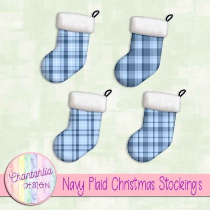 Free navy plaid christmas stockings