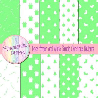 Free neon green and white simple christmas patterns