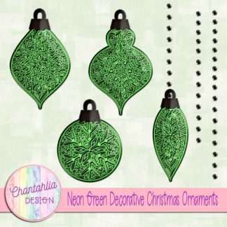 Free neon green decorative christmas ornaments
